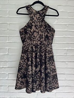 Windsor Black and Cream Lace Mini Dress